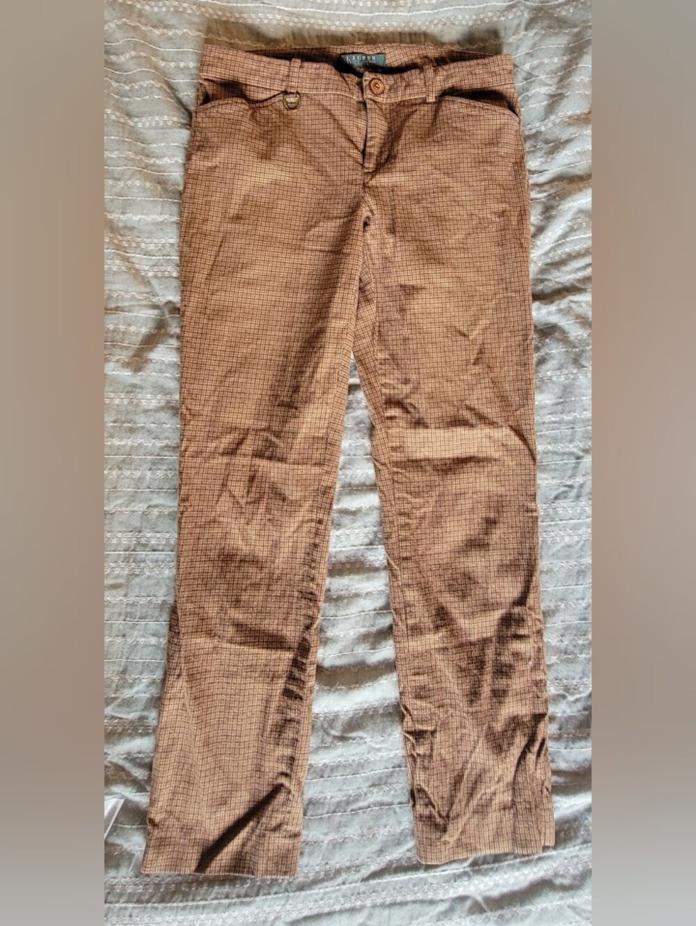 Lauren Ralph Lauren Tan Micro-Check Chinos